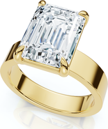 Bliss Diamond 4Ct Emerald Diamond Cigar Band Engagement Ring 14k Gold or Platinum Lab Grown