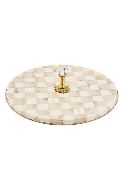 Mackenzie-childs Mackenzie Childs Mocha Check Enameled Steel Cheese Course In Brown