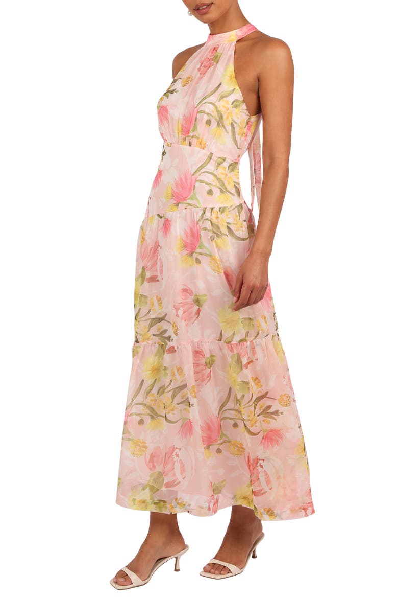Eden Floral Halter Maxi Dress, Alternate, color, ACACIA BLOSSOM