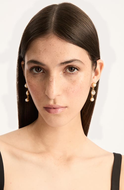 Oscar De La Renta Crystal Drop Earrings In Gold