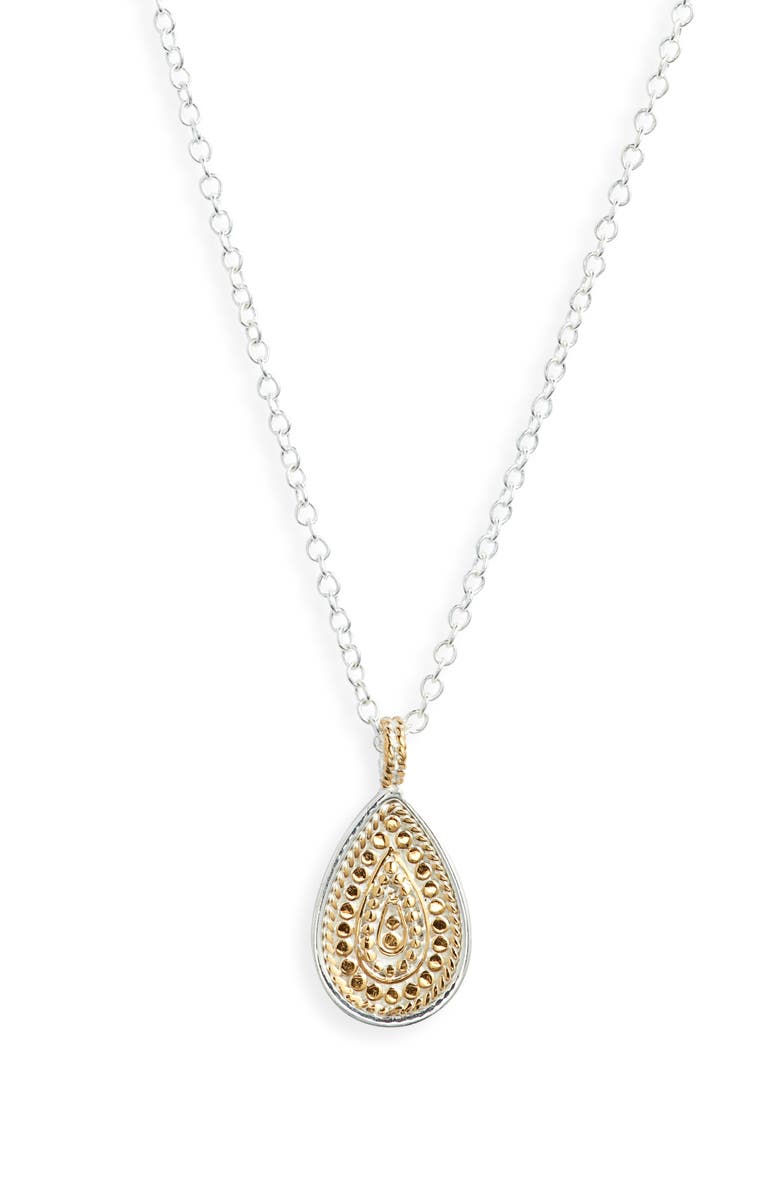 Anna Beck Classic Dot Teardrop Pendant Necklace, Main, color, Two Tone