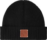 Mulberry Solid Textured Rib Lambswool Beanie