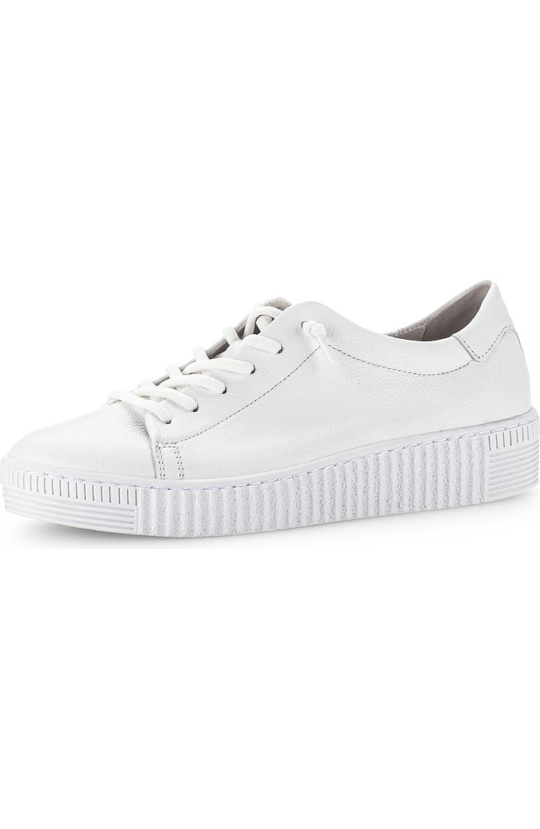 Gabor Leather Platform Sneaker, Main, color, White