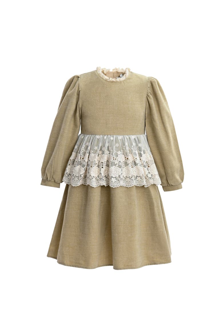 Lace Waist Dress, Main, color, Beige