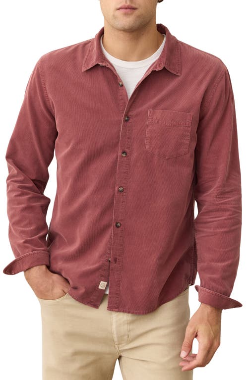 Marine Layer Lightweight Corduroy Button-up Shirt In Red