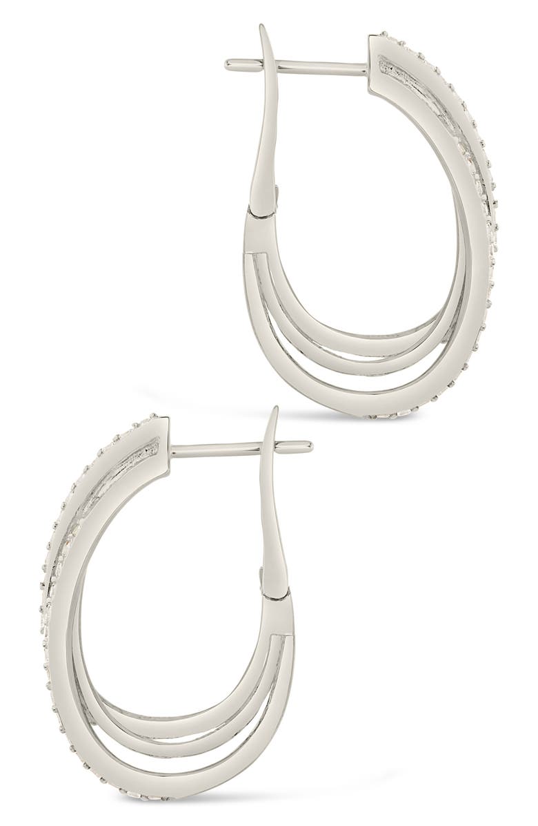 Sterling Forever Kyle Hoop Earrings, Alternate, color, Silver