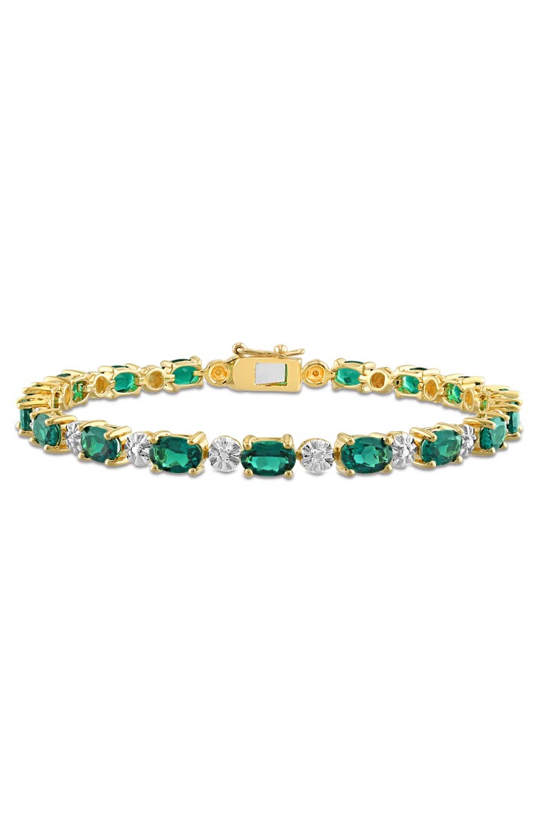 Julianna B. Lab-Created Emerald & Diamond Tennis Bracelet, Main, color, Emerald