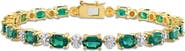 Julianna B. Lab-Created Emerald & Diamond Tennis Bracelet
