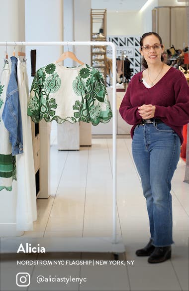 FARM Rio Festival Floral Linen Crop Top (Women) | Nordstromrack