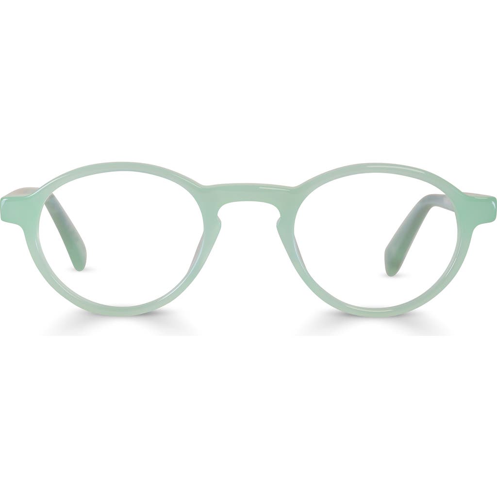 Eyebobs Board Stiff 43mm Round Reading Glasses In Milky Green