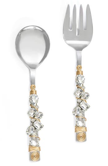 Tiramisu Embellished Radiance Constellation 2-piece Salad Serving Set In White