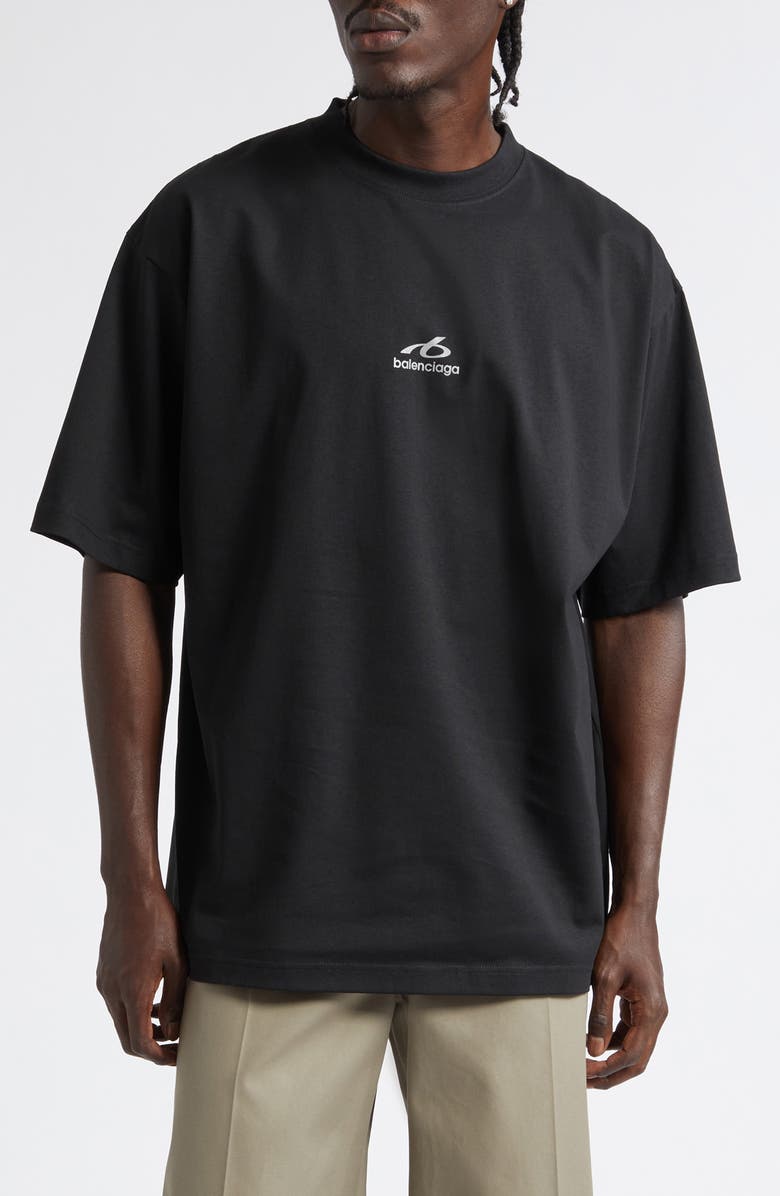 Balenciaga Medium Fit Bodies Logo Graphic T-Shirt, Main, color, 1000 Black