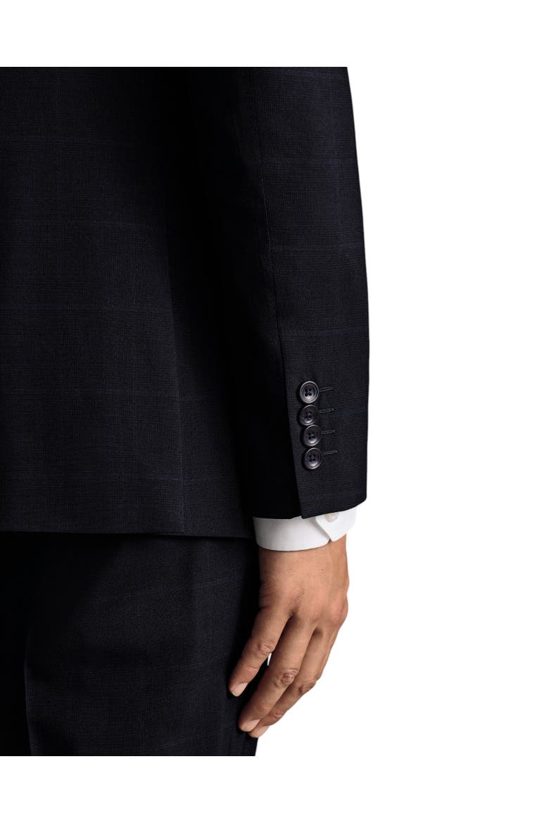 Windowpane Slim Fit Jacket, Alternate, color, Navy