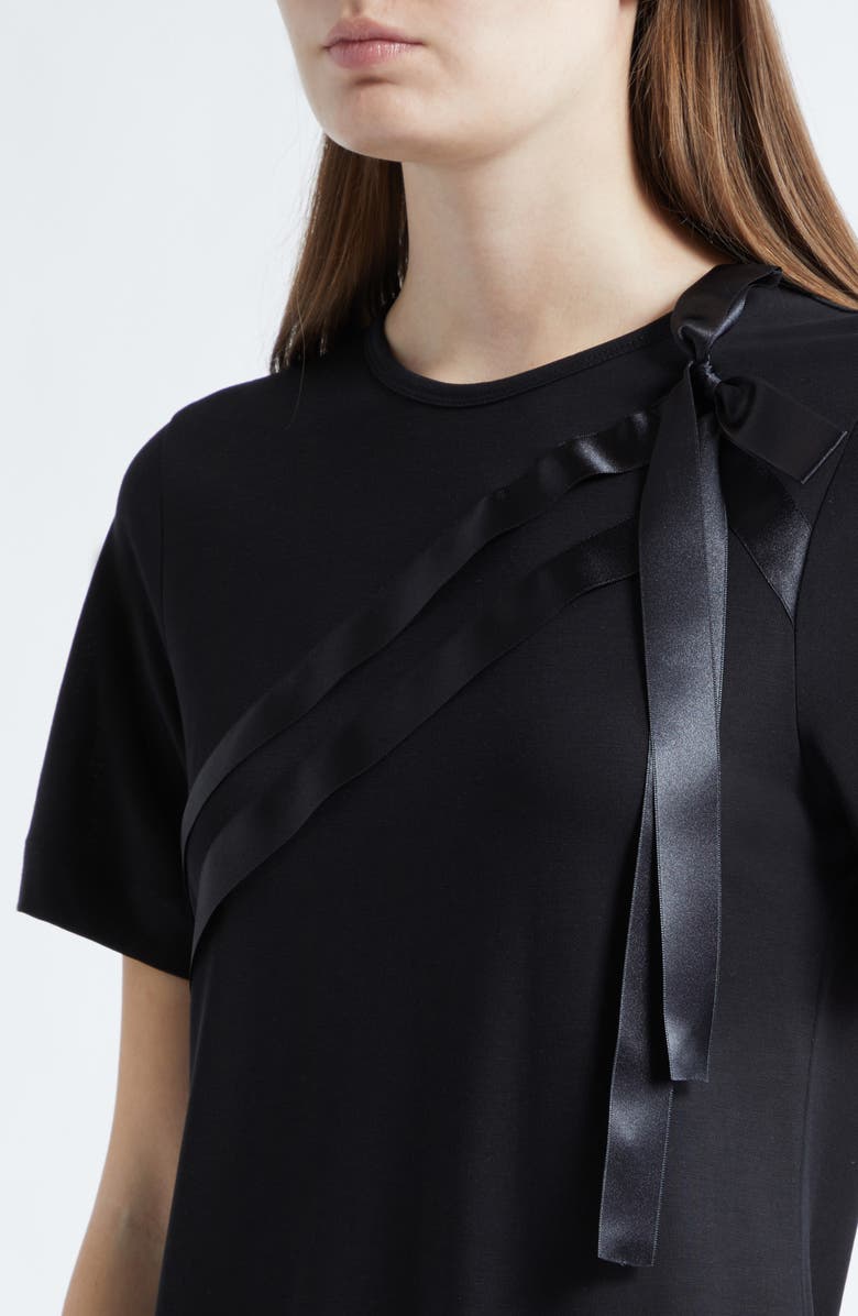 Simone Rocha Bow Sash Easy T-Shirt, Alternate, color, Black