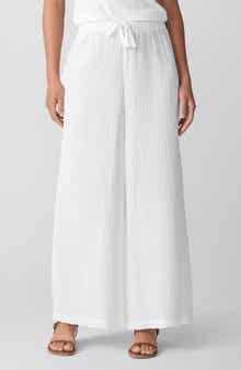 Wide Leg Organic Cotton Ankle Pants