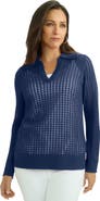 Jessica London Pullover Crochet Polo