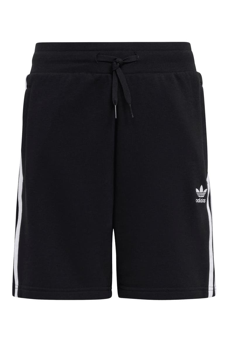 Kids' 3-Stripes French Terry Shorts, Main, color, BLACK