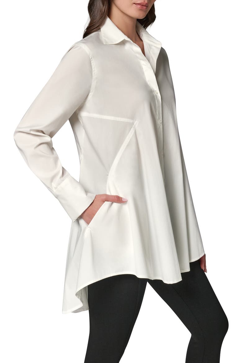 High-Low A-Line Tunic, Alternate, color, CREAM