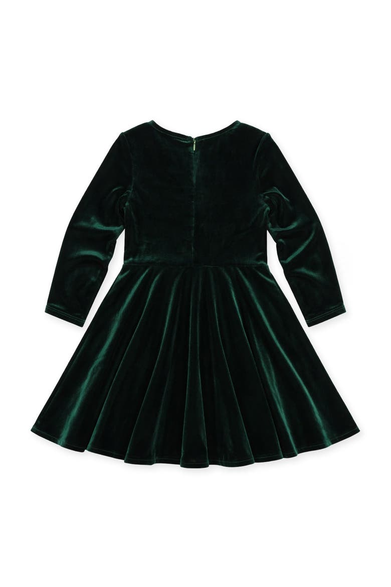 Stretch Velvet Dress with Pearls, Alternate, color, Green Velvet