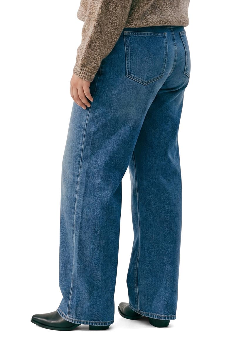 High Waist Barrel Leg Jeans, Alternate, color, MEDIUM BLUE DENIM