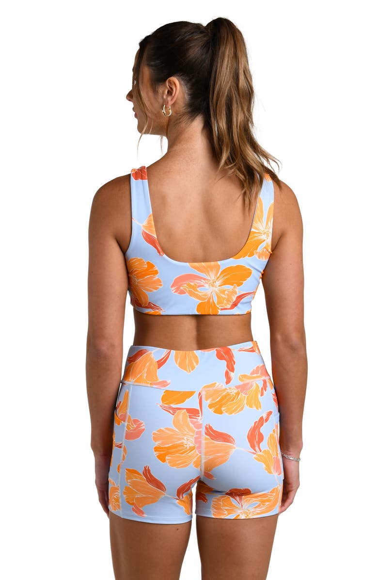 La Blanca Outline Floral High Waist Bike Shorts, Alternate, color, Drift