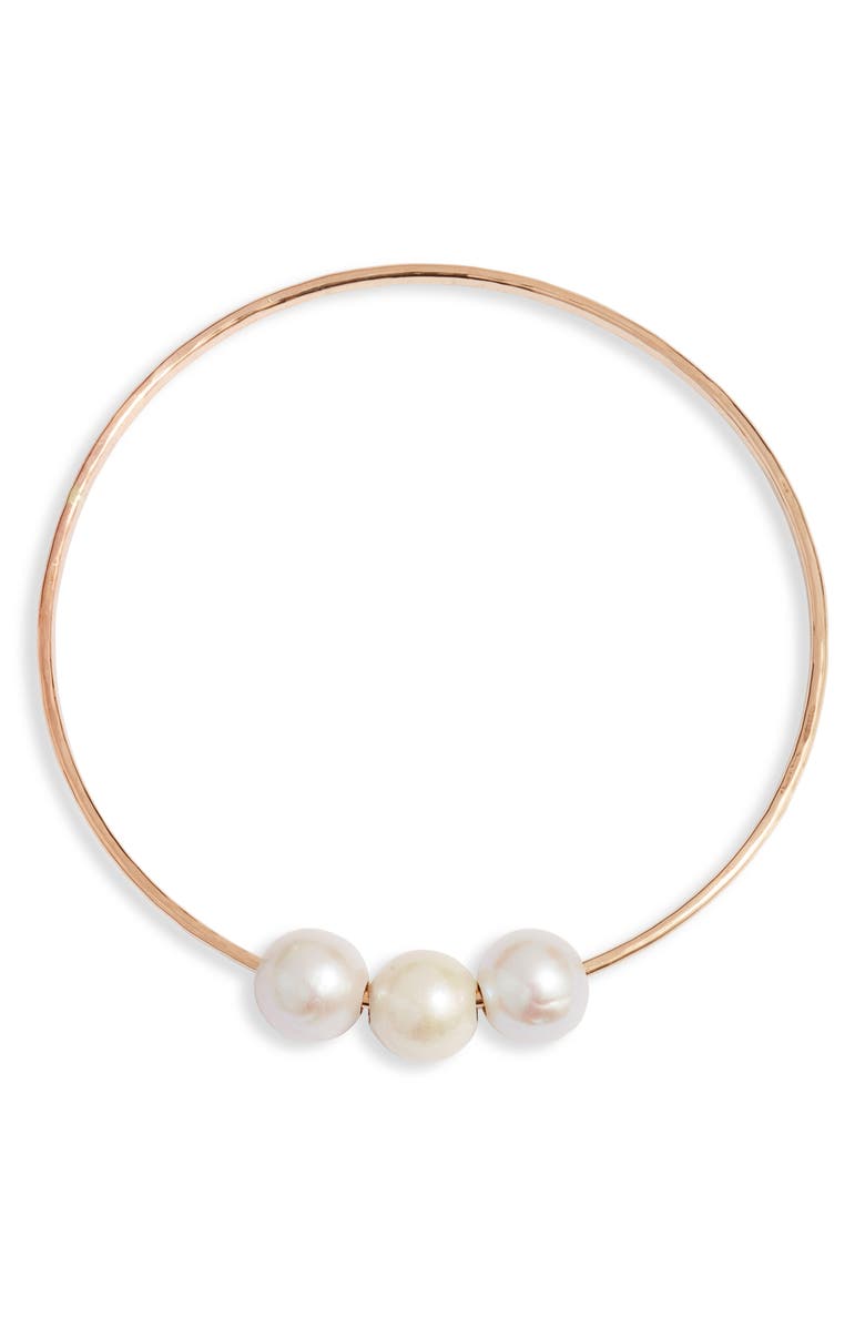 Kiara by Ki-Ele Harbor Trio White Freshwater Pearl Bangle Bracelet, Main, color, 
