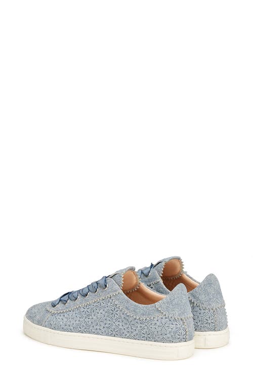 Agl Attilio Giusti Leombruni Women's Suzie Denim Print Lace Up Low Top Sneakers In Jeans-milk