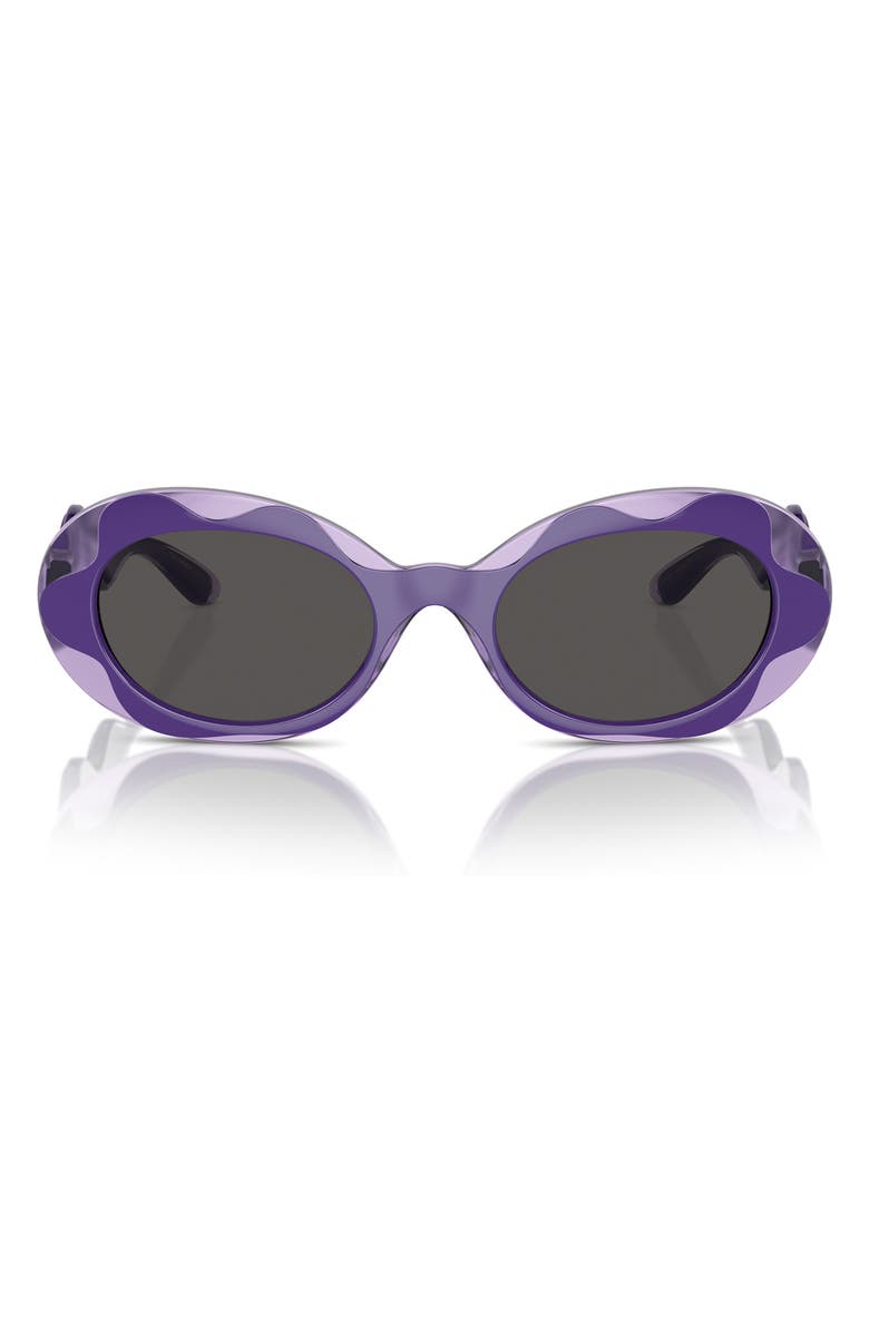 Dolce&Gabbana Kids' 49mm Small Oval Sunglasses, Main, color, Purple / Dark Grey