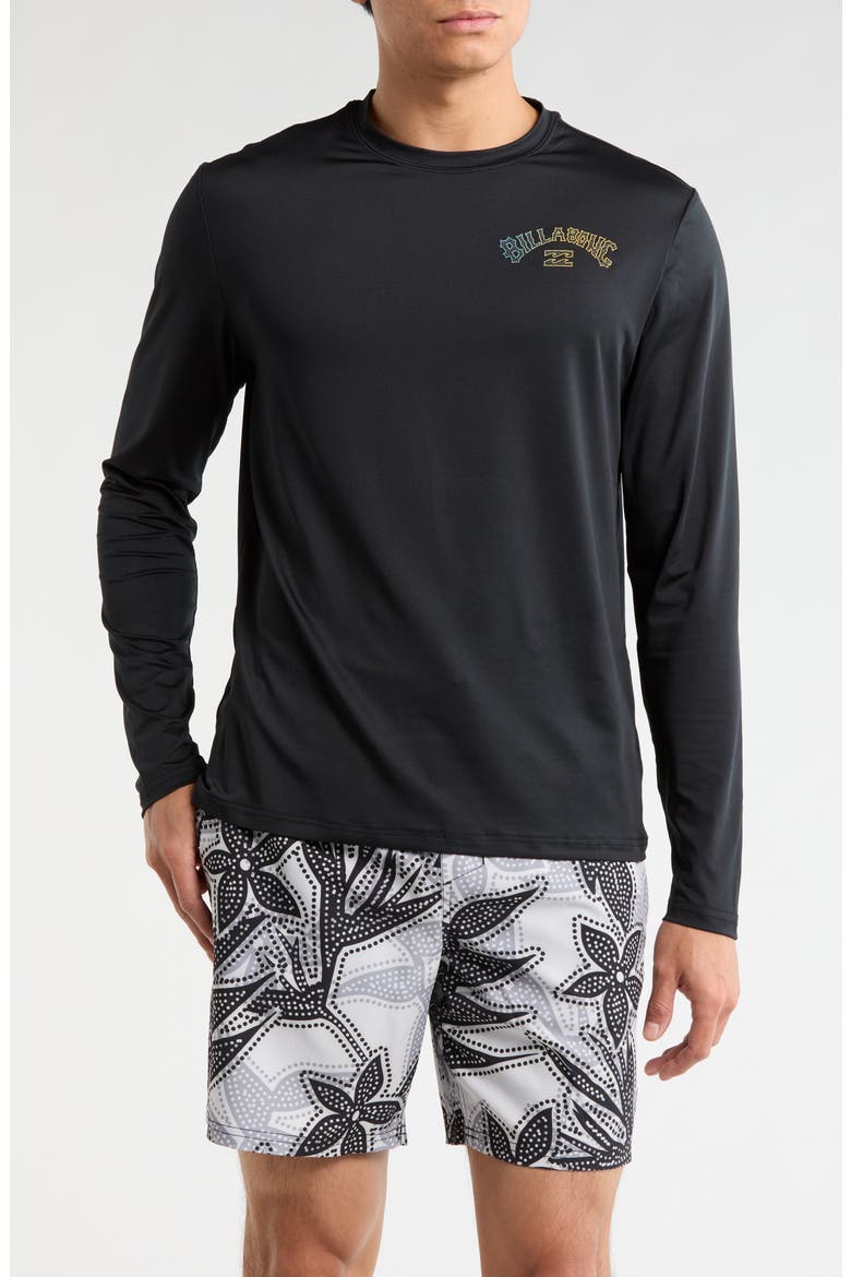 Arch Wave Long Sleeve T-Shirt, Main, color, BLACK