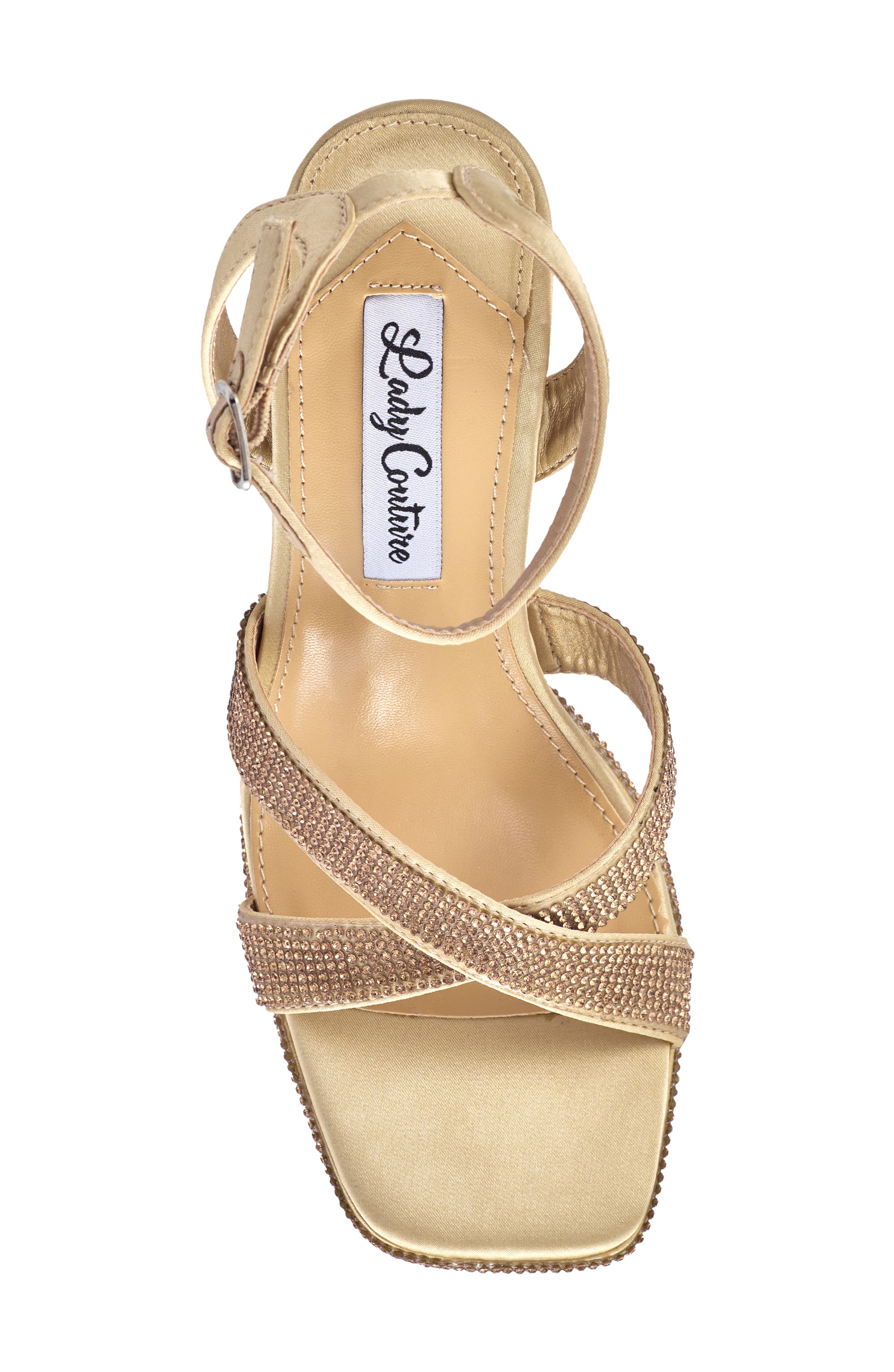 Rhinestone Platform Sandal, Alternate, color, GOLD