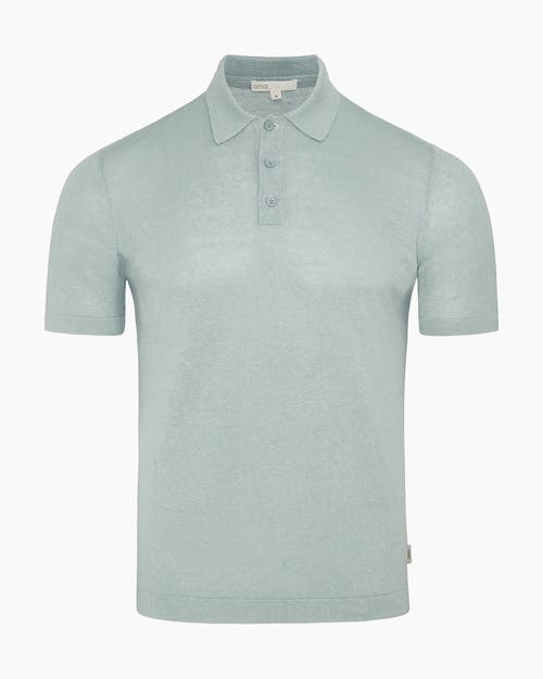 Onia Linen Sweater Polo In Green