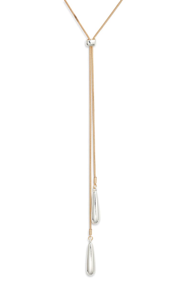 Nordstrom Double Droplet Lariat Necklace, Main, color,