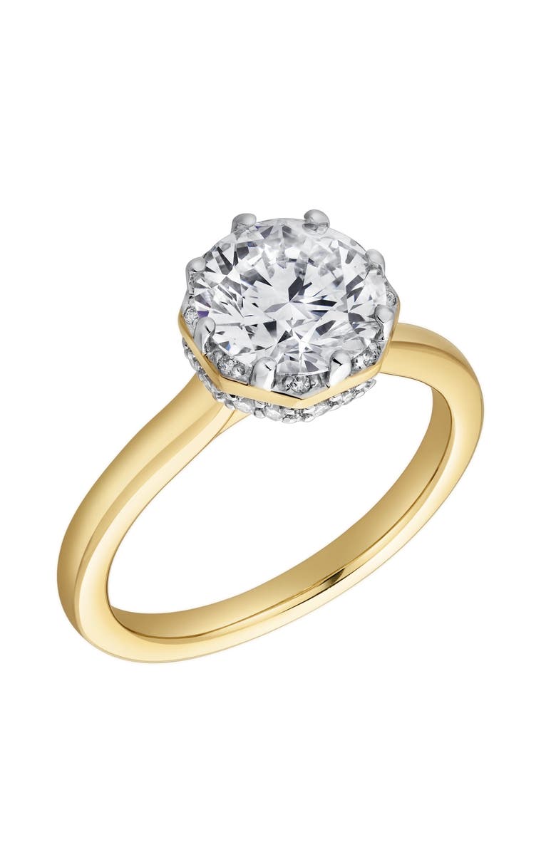 LuvMyJewelry Tiarae 14K Gold Round Cut Lab Grown Diamond Cathedral Ring - 2 ct, Alternate, color, 14K Yellow Gold