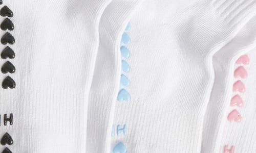 High Heel Jungle Bowtiful Lettuce Edge 3-pack Grip Crew Socks In White