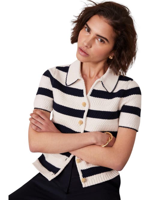 MINT VELVET MINT VELVET STRIPE COLLAR KNIT TEE