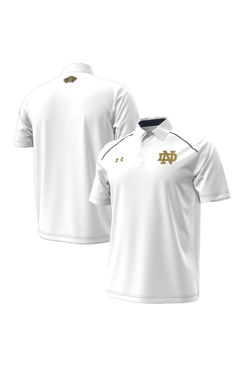 Men's Under Armour  White Notre Dame Fighting Irish 2023 Aer Lingus College Football Classic Polo, Alternate, color, White