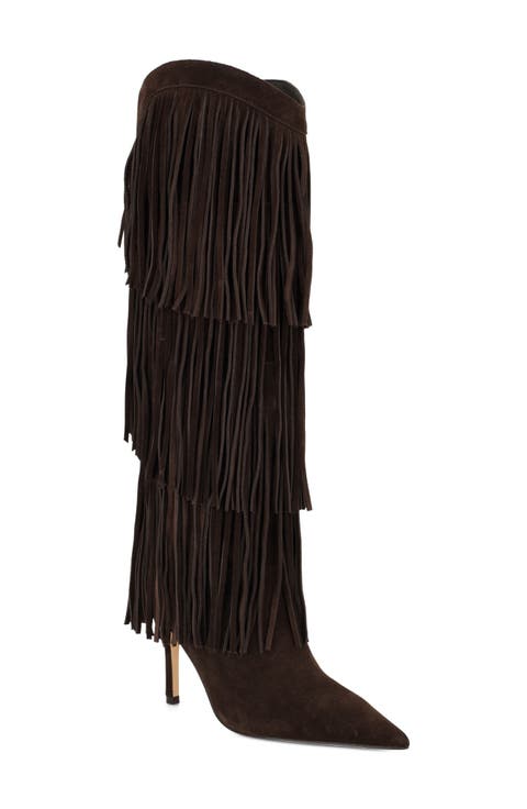 Genviv Fringe Knee High Boot