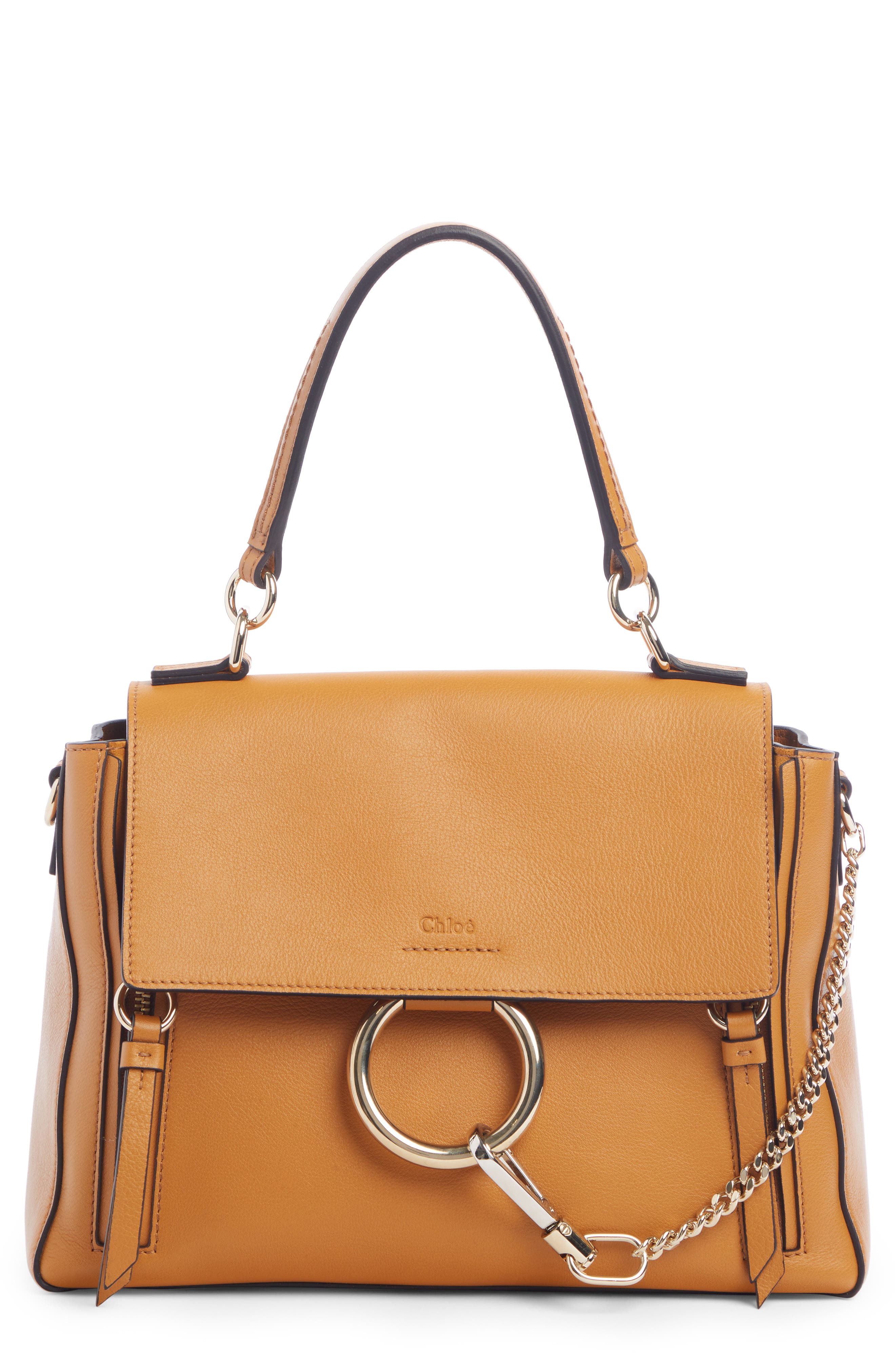 Small Faye Day Leather Shoulder Bag, Main, color, AUTUMNAL BROWN