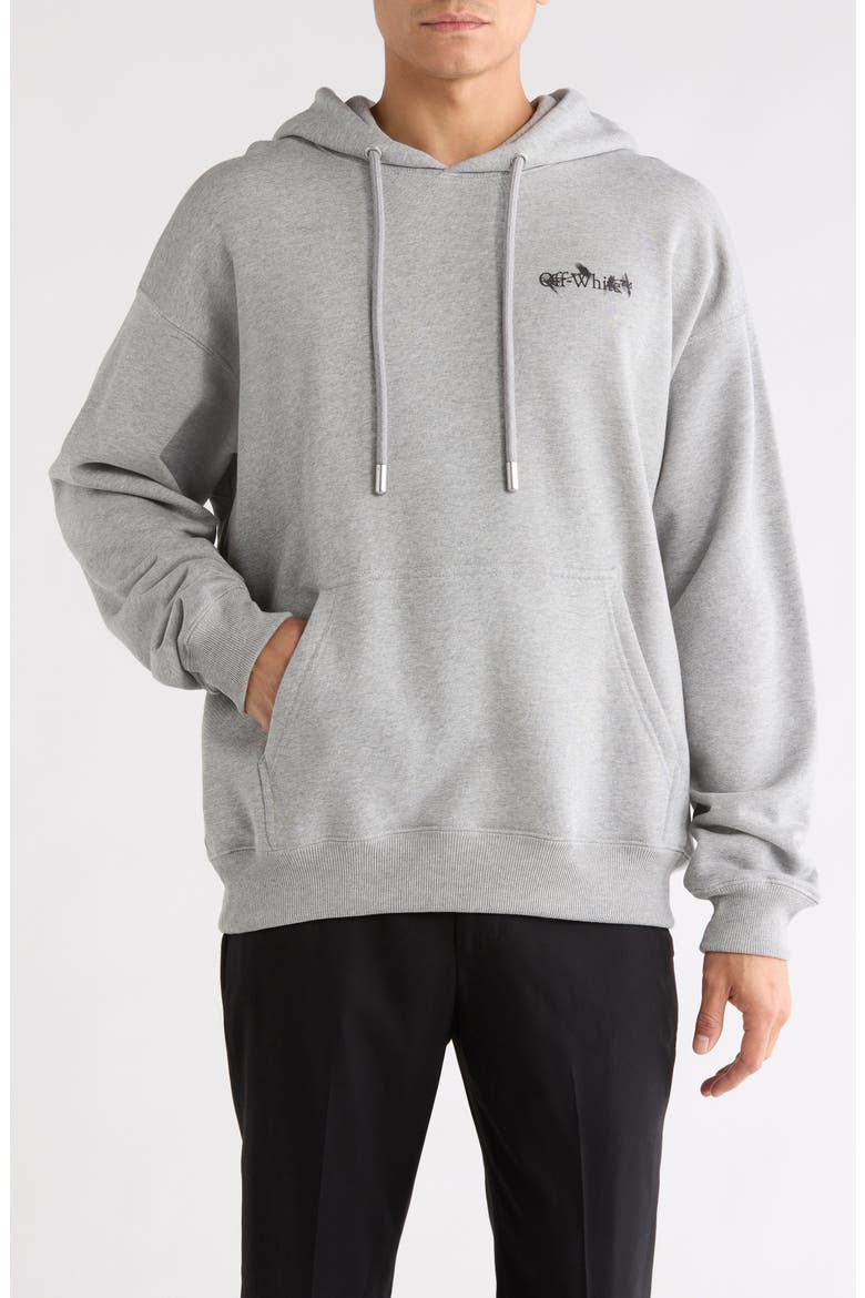 Flower Sketch Skate Hoodie, Main, color, LIGHT GREY MELANGE-BLACK
