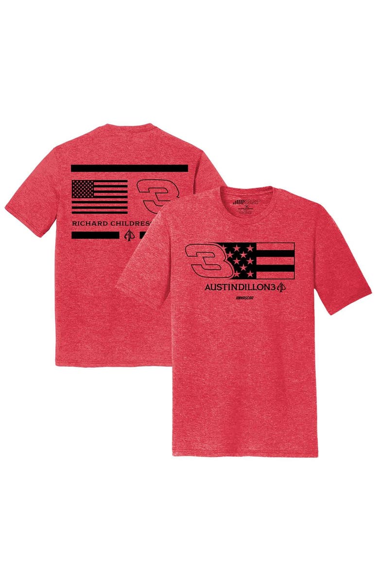 NASCAR Men's Richard Childress Racing Team Collection Heather Red Austin Dillon Tri-Blend Flag T-Shirt, Main, color, Heather Red