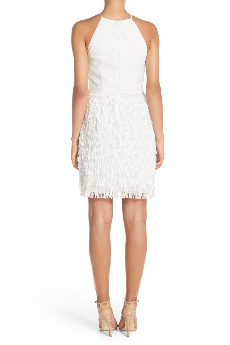 Halter Fringe Dress, Alternate, color, IVORY
