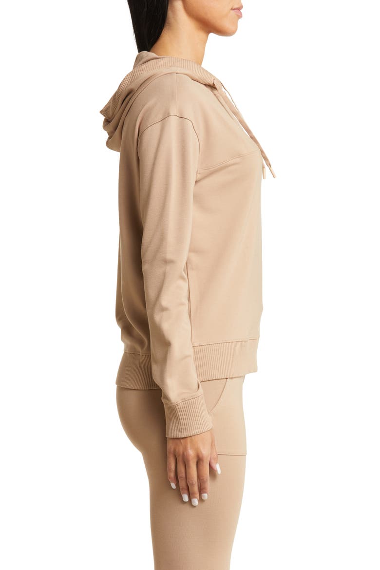 Horizon Line Quarter Zip Hoodie, Alternate, color, NATURAL