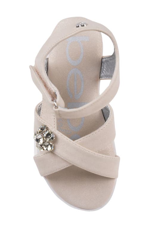 Bebe Little Girls Sporty With Flower Gem Accent Sandals In Tan