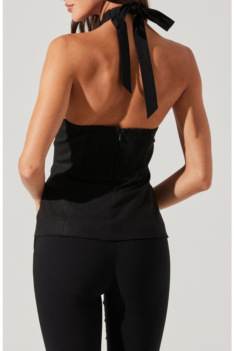 Yaritza Halter Neck Vest Top, Alternate, color, BLACK