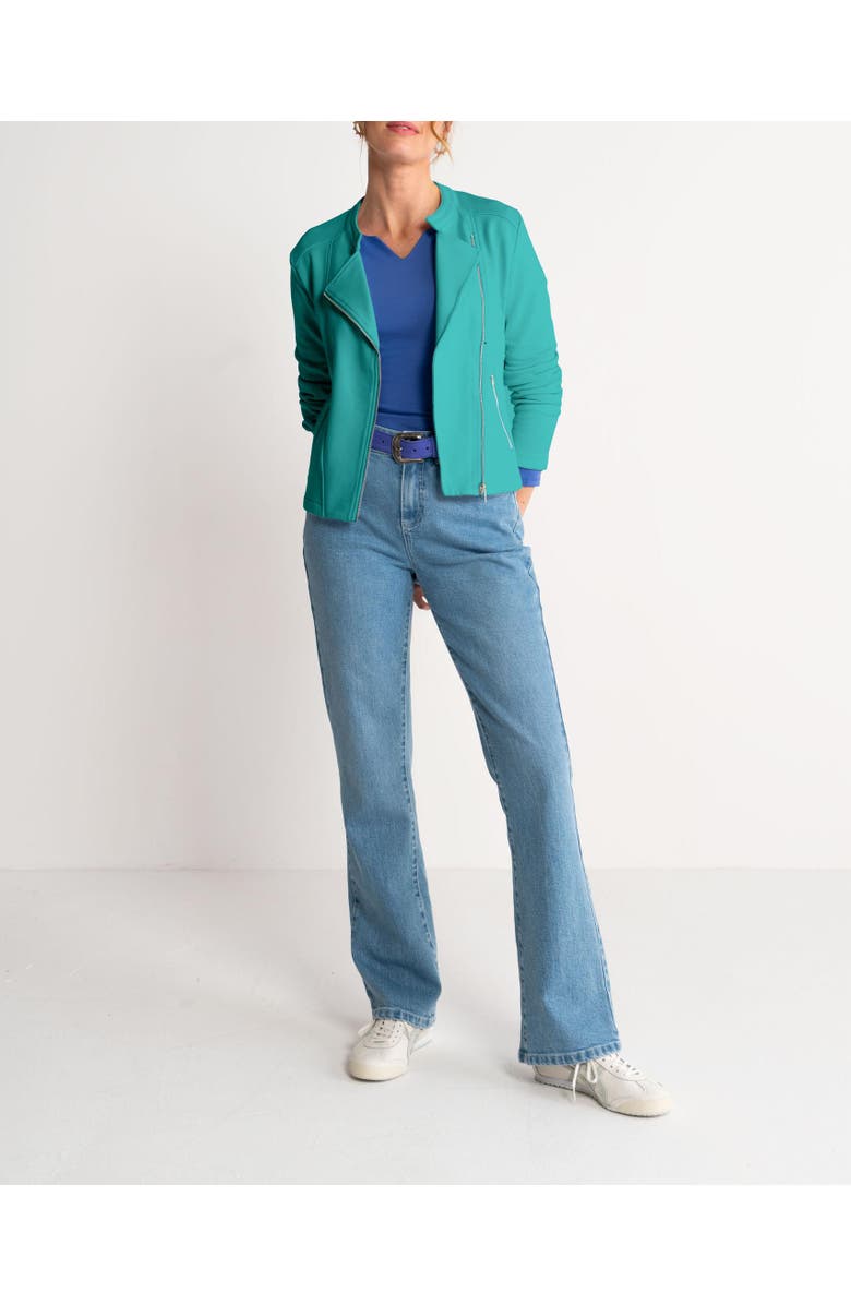 Kettlewell Sculpted Biker Jacket, Alternate, color, Sea Green