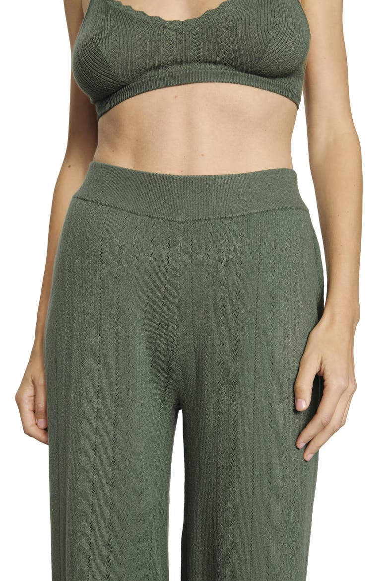 Pointelle Sweater Straight Leg Pants, Alternate, color, DESERT SAGE