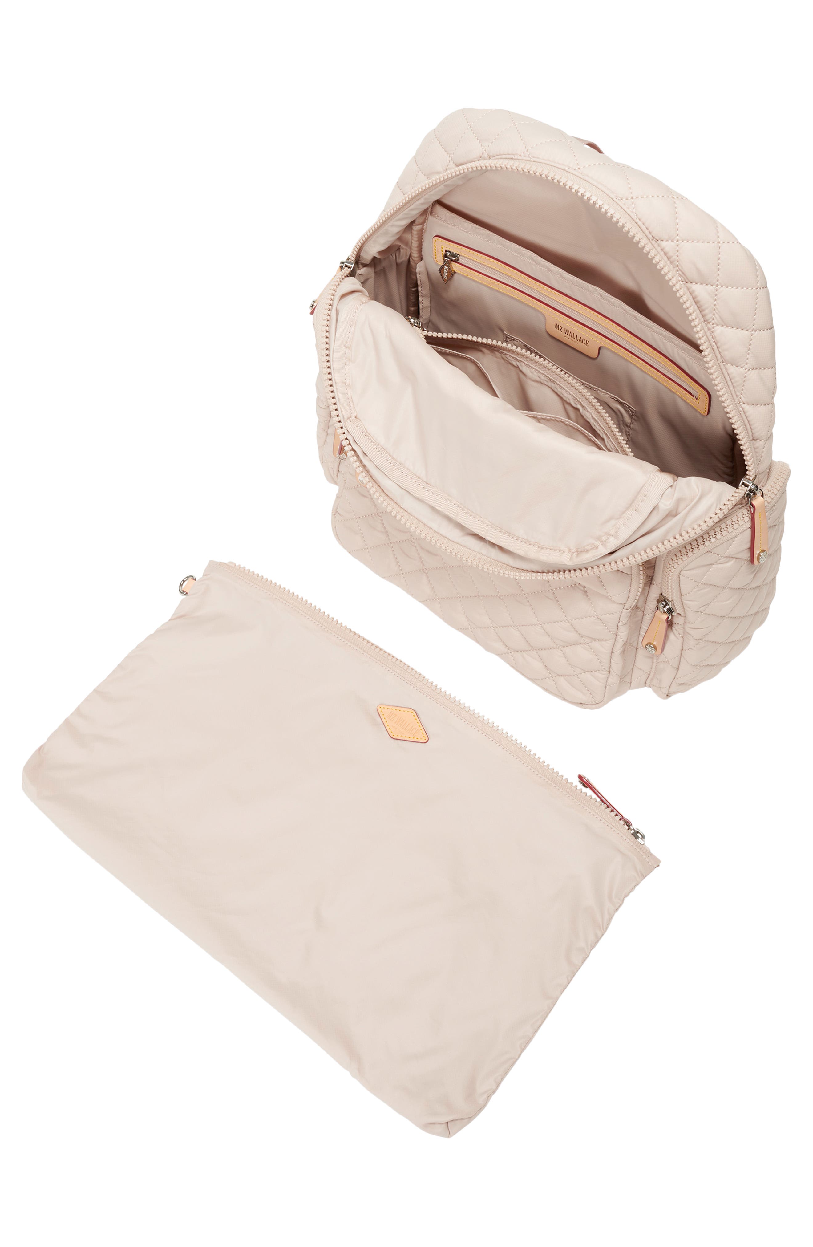 MZ Wallace Pocket Quilted Nylon Backpack, Alternate, color, Mushroom