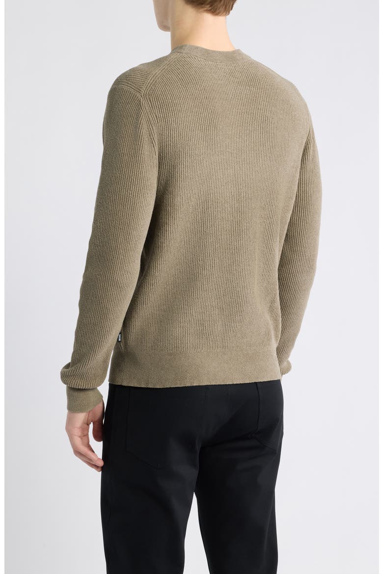 Horso Ribbed Crewneck Sweater, Alternate, color, OPEN BROWN