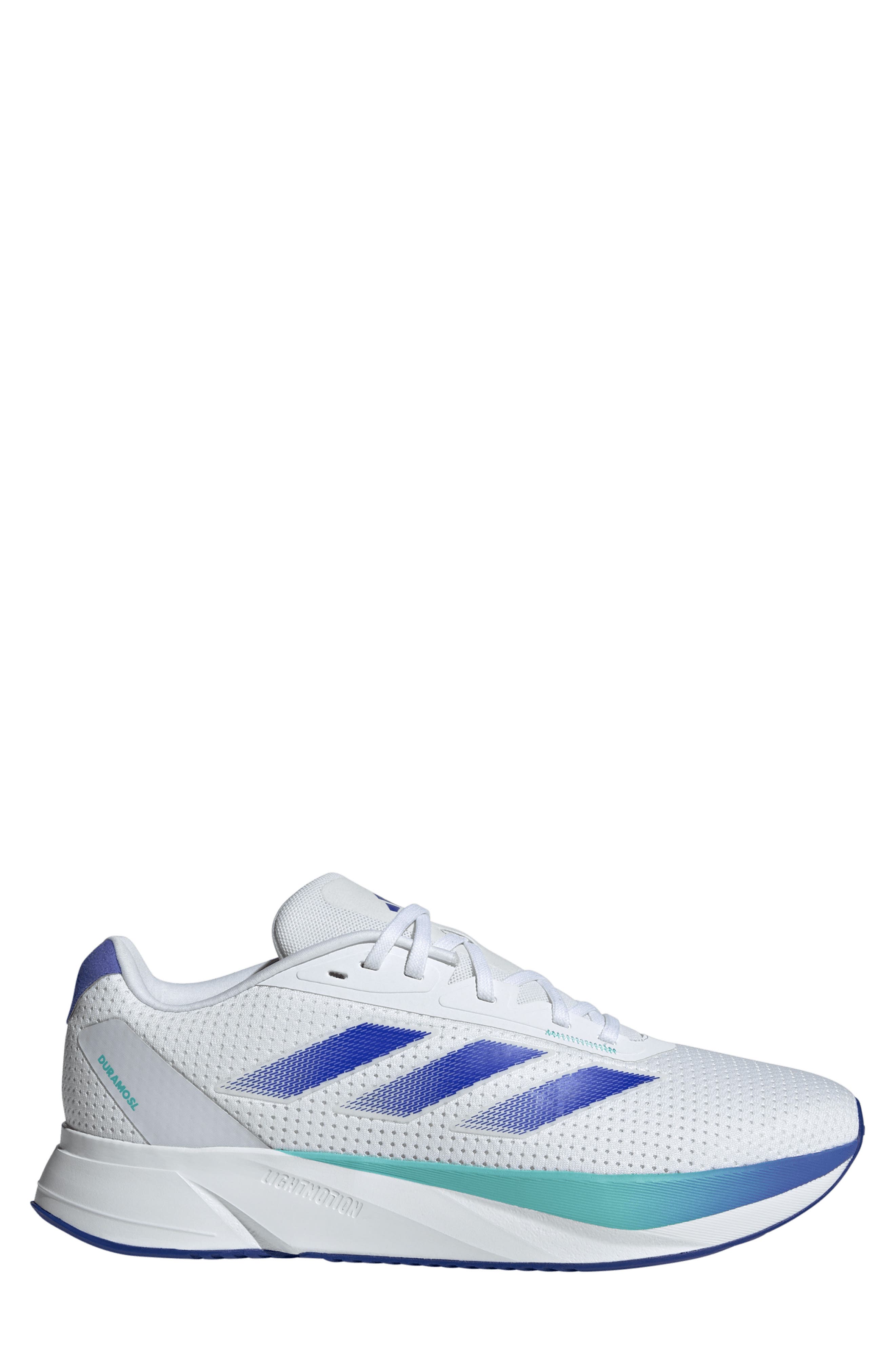 adidas Duramo SL Running Shoe, Alternate, color, White/ Lucid Blue/ Flash Aqua