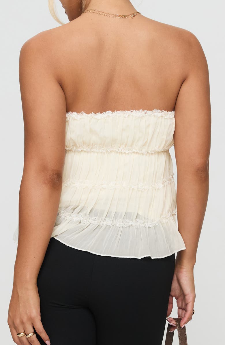Princess Polly Avelina Lace Trim Strapless Top, Alternate, color, Cream